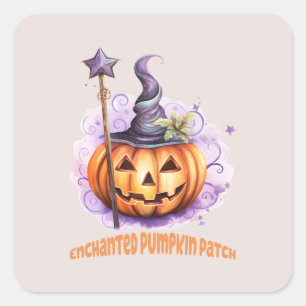 Verzauberter Pumpkin-Patch Quadratischer Aufkleber