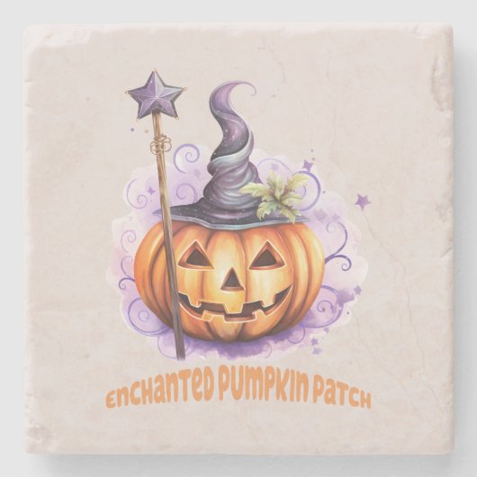 Verzauberter Pumpkin-Patch Steinuntersetzer (Vorderseite)