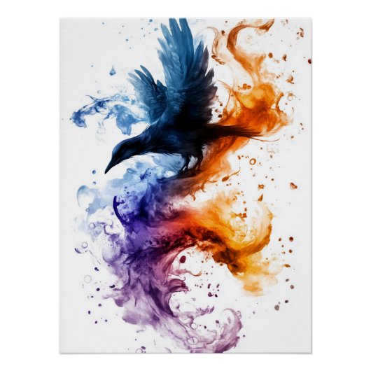 Verzauberter Raven, der durch Feuer und Magie stür Poster (Vorderseite)