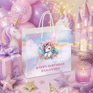 Verzauberter Regenbogen-Einhorn-Mädchen-Geburtstag Große Geschenktüte