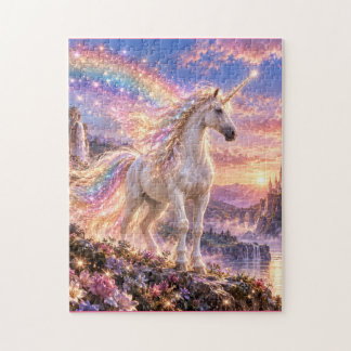 Verzauberter Regenbogen-Einhorn Rosa Puzzle