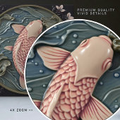 Verzauberter rosafarbener Karpfen in einem Teich m Fliese