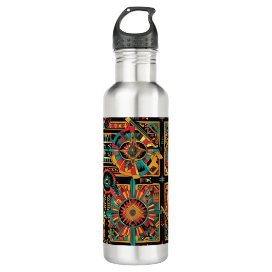 Verzauberter Saphir "Aztec Dream" 710ml Stahlwasse Edelstahlflasche (Vorderseite)