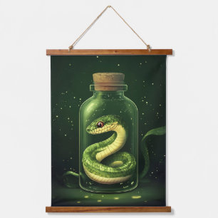 Verzauberter Schlange in einem Glass-Jar Wandteppich Mit Holzrahmen