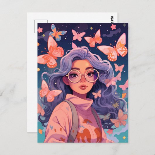 Verzauberter Schmetterlingstraum Postkarte (Vorne/Hinten)
