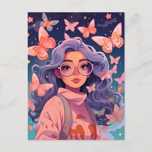 Verzauberter Schmetterlingstraum Postkarte (Vorderseite)