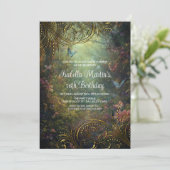 Verzauberter Schmetterlingswald Einladung (Stehend Vorderseite)