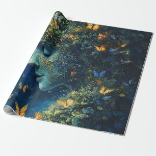 Verzauberter Schmetterlingswald Göttin (1) Geschenkpapier