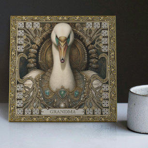 Verzauberter Schwan-Geist-Totem personalisierbar Fliese