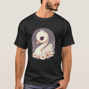 Verzauberter Schwan umgeben von Gänseblümchen T-Shirt