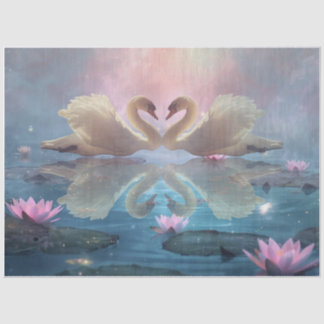 Verzauberter Schwanensee Romantik Decoupage-Seiden Seidenpapier