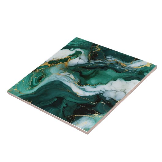 Verzauberter Smaragdwirl-Tile Fliese (Seite)