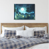 Verzauberter spukhafter Friedhof Leinwanddruck (Insitu (Schlafzimmer))