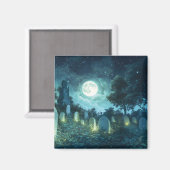 Verzauberter spukhafter Friedhof Magnet (Vorderseite/Rückseite)