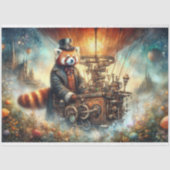 Verzauberter Steampunk Red Panda Voyage Decoupage Seidenpapier (Vorderseite)