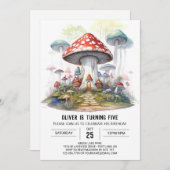 Verzauberter Toadstool Adventure Kindergeburtstag Einladung (Vorne/Hinten)