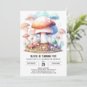 Verzauberter Toadstool Geburtstag Einladung (Stehend Vorderseite)