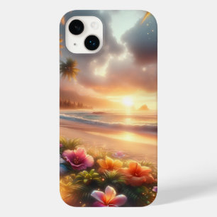 Verzauberter tropischer Strand mit magischem Hibis Case-Mate iPhone 14 Plus Hülle