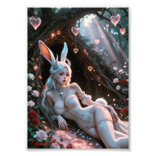 Verzauberter Valentins-Hase Fotodruck