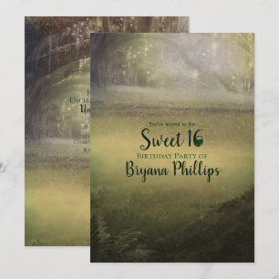 Verzauberter verzaubernder Lichterwald Süße 16-Par Einladung