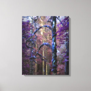 Verzauberter violetter Wald, Leinwand-Wandkunst Leinwanddruck