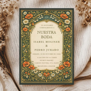 Verzauberter Wald Art Nouveau Nuestra Boda Hochzei Einladung