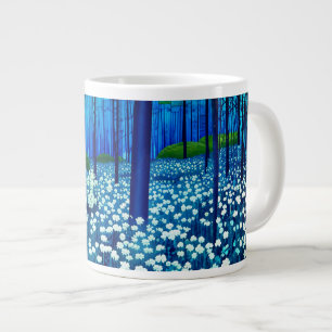 Verzauberter Wald aus weißen Wildblumen Jumbo-Tasse