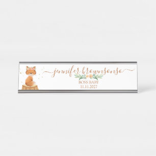 Verzauberter Wald Baby Shower Schreibtischnamensplakette