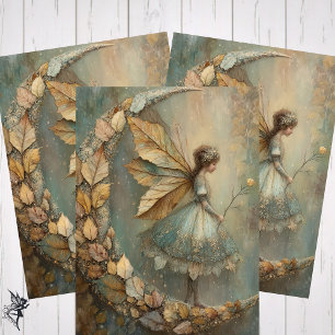 Verzauberter Wald-Blatt-Fee-Wasserfarben-Fantasie Geschenkpapier Set