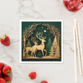 Verzauberter Wald Bogen – Goldenes Rentier Serviette (Beispiel)