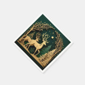 Verzauberter Wald Bogen – Goldenes Rentier Serviette (Ecke)
