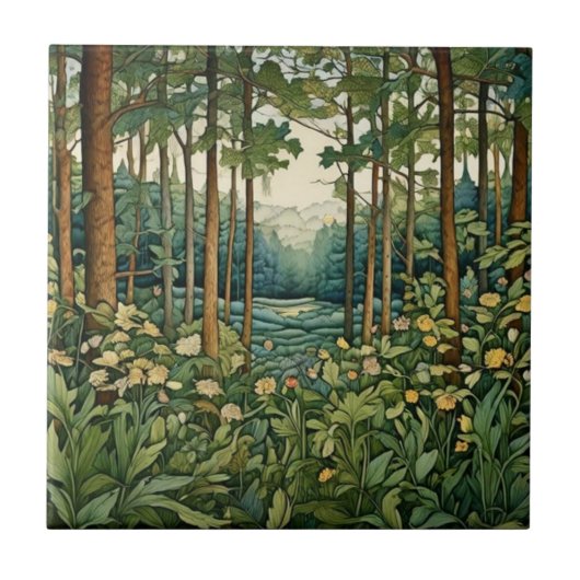 Verzauberter Wald - Botanik Fliese (Vorderseite)