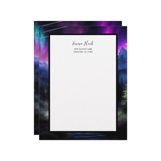 verzauberter Wald Briefbogen (Vorderseite/Rückseite Beispiel)