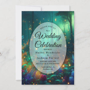 Verzauberter Wald der strahlenden Juwelen Hochzeit Einladung