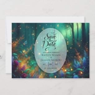 Verzauberter Wald der strahlenden Juwelen Hochzeit Save The Date
