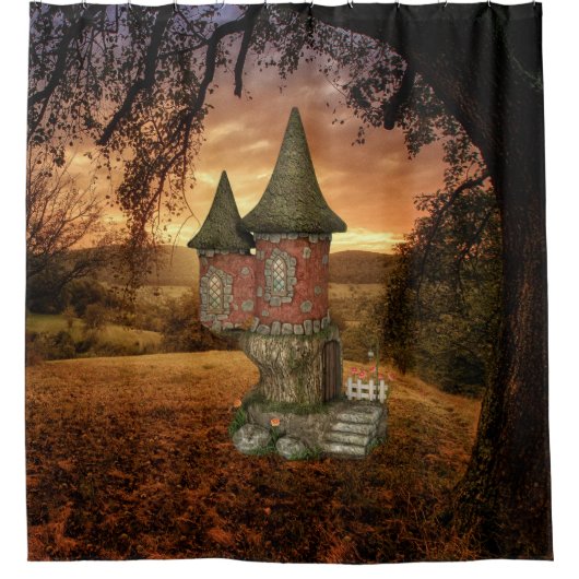 Verzauberter Wald Duschvorhang (Vorderseite)
