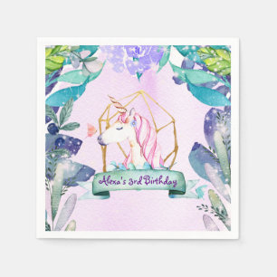 Verzauberter Wald Fantasy Magische Einhorn-Party Serviette