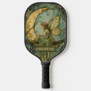 Verzauberter Wald Fee Halbmond Personalisiert Pickleball Schläger