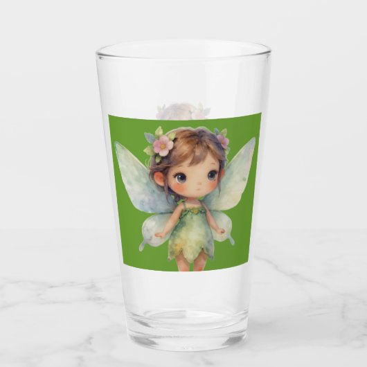 Verzauberter Wald Fee: pastellgrüner Sprite Glas (Vorderseite)