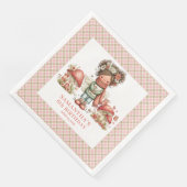 Verzauberter Wald Fee Rosa Geburtstagsfeier Serviette (Ecke)