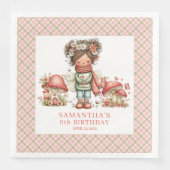 Verzauberter Wald Fee Rosa Geburtstagsfeier Serviette (Vorderseite)