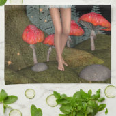 Verzauberter Wald Feenpilz Fantasy Kunst Handtuch (Gefaltet)
