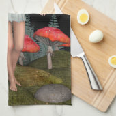 Verzauberter Wald Feenpilz Fantasy Kunst Handtuch (Viertel Falte)