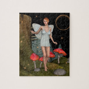 Verzauberter Wald Feenpilz Fantasy Kunst Puzzle