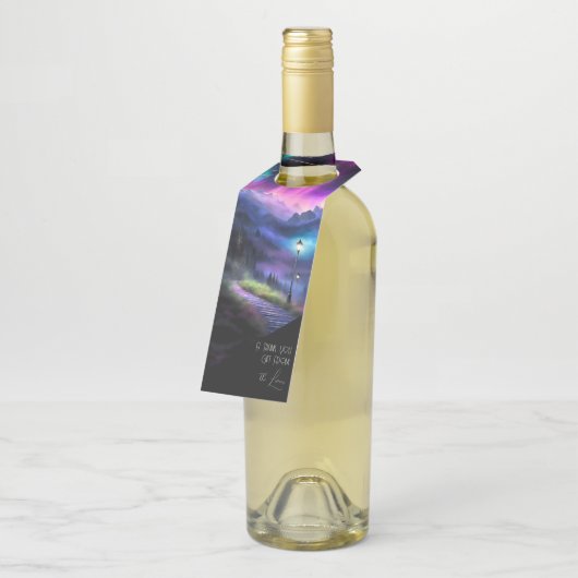 verzauberter Wald Flaschenanhänger (Angewinkelt)