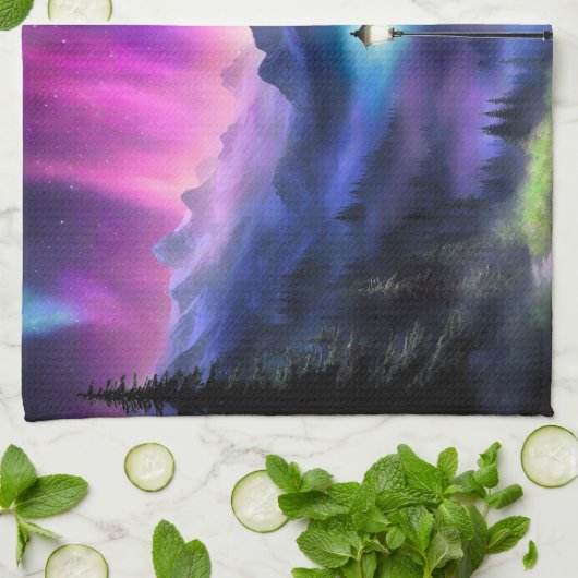 verzauberter Wald Geschirrtuch (Gefaltet)