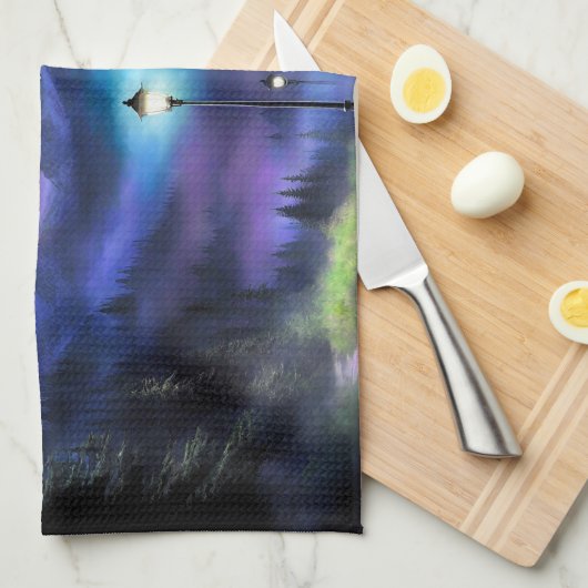 verzauberter Wald Geschirrtuch (Viertel Falte)