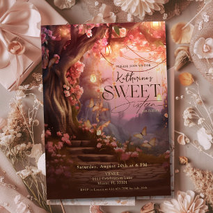 Verzauberter Wald Glanz Fantasy-Waldland Sweet 16 Einladung