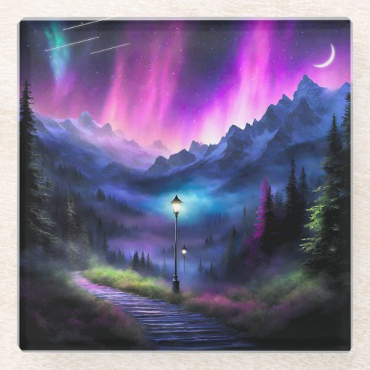 verzauberter Wald Glasuntersetzer (Vorderseite)