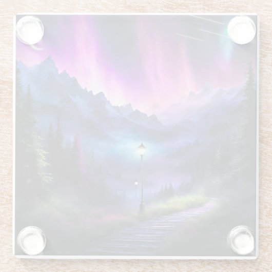 verzauberter Wald Glasuntersetzer (Rückseite)